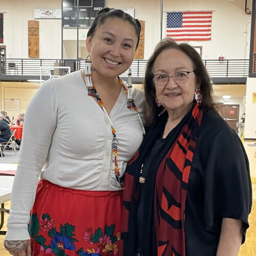 Chay Squally and Sarah Colleen Sotomish at the Nisqually Indian Tribal Summit on May 4. Photo courtesy of Debbie Preston.