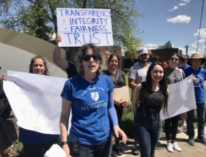 YVC faculty union members demand transparency.