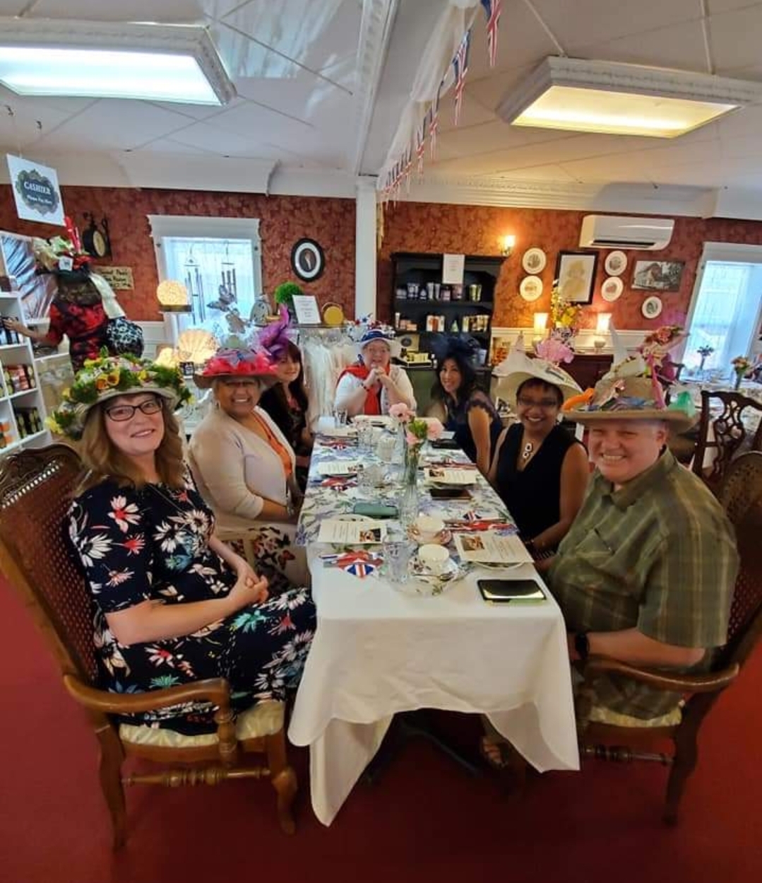 Tea guests enjoying the British tea room, Sweet Peas Tea Room, in Battle Ground, Washington. Photo courtesy of Sweet Peas Tea Room.