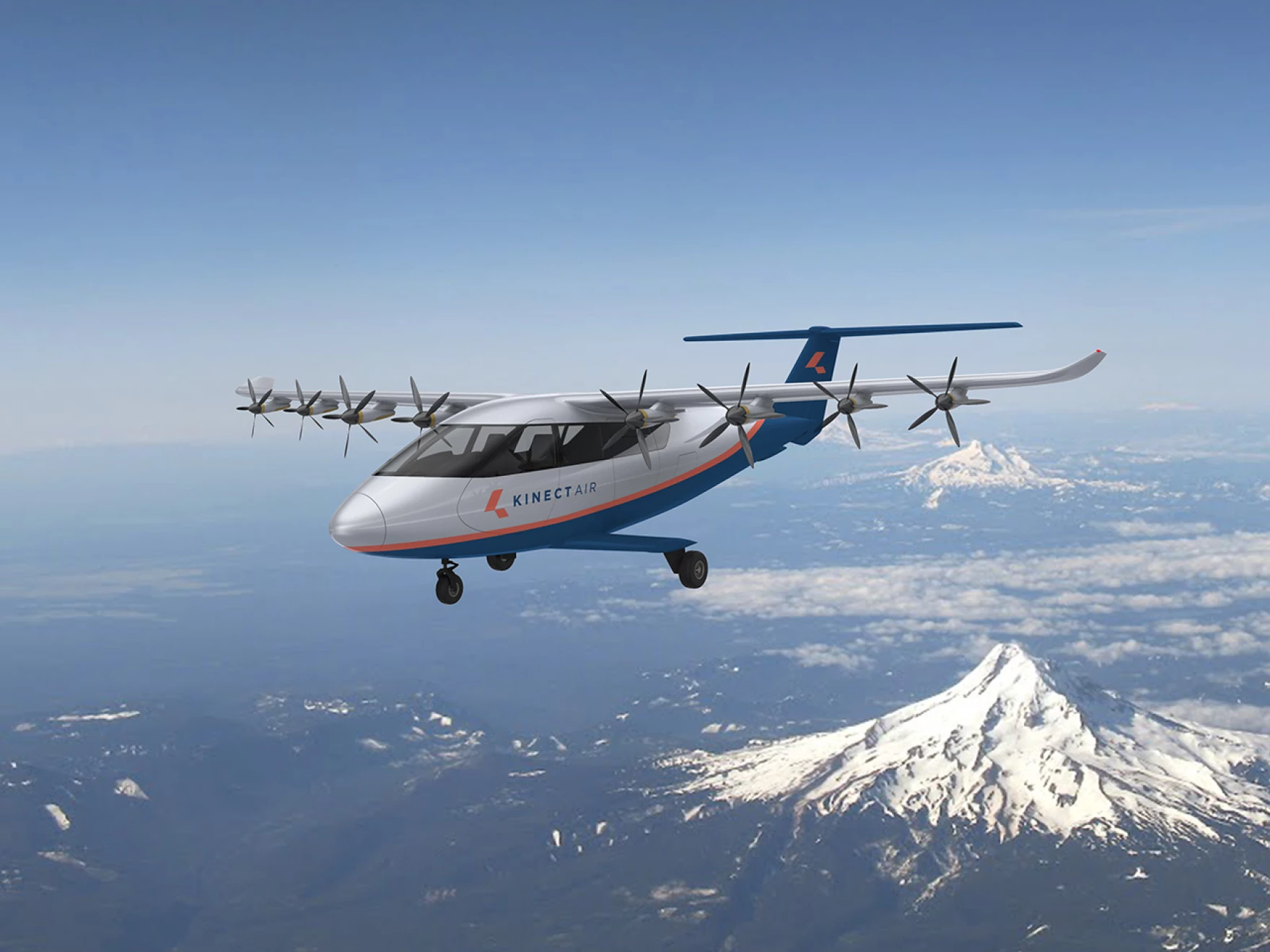 Electra.aero is developing a hybrid-electric aircraft designed to carry two pilots and nine passengers over a distance of 400 miles. KinectAir has pre-ordered the model for use on Pacific Northwest routes