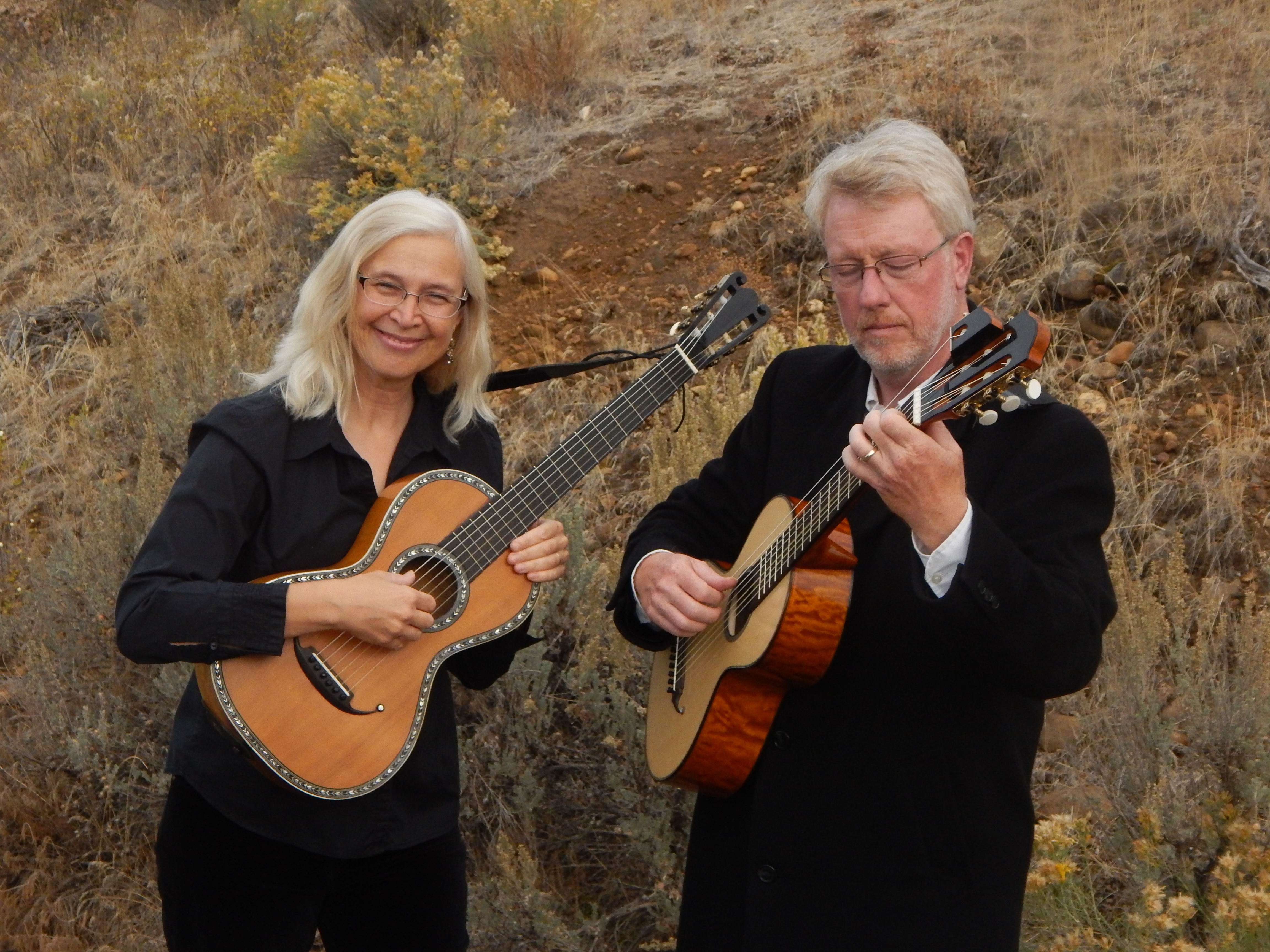 Tamara and Neil Caulkins are partners in music and life. They realized composer Martin Kennedy's composition, meant to honor the geologic majesty of Dry Falls. Photo courtesy of Tamara Caulkins.