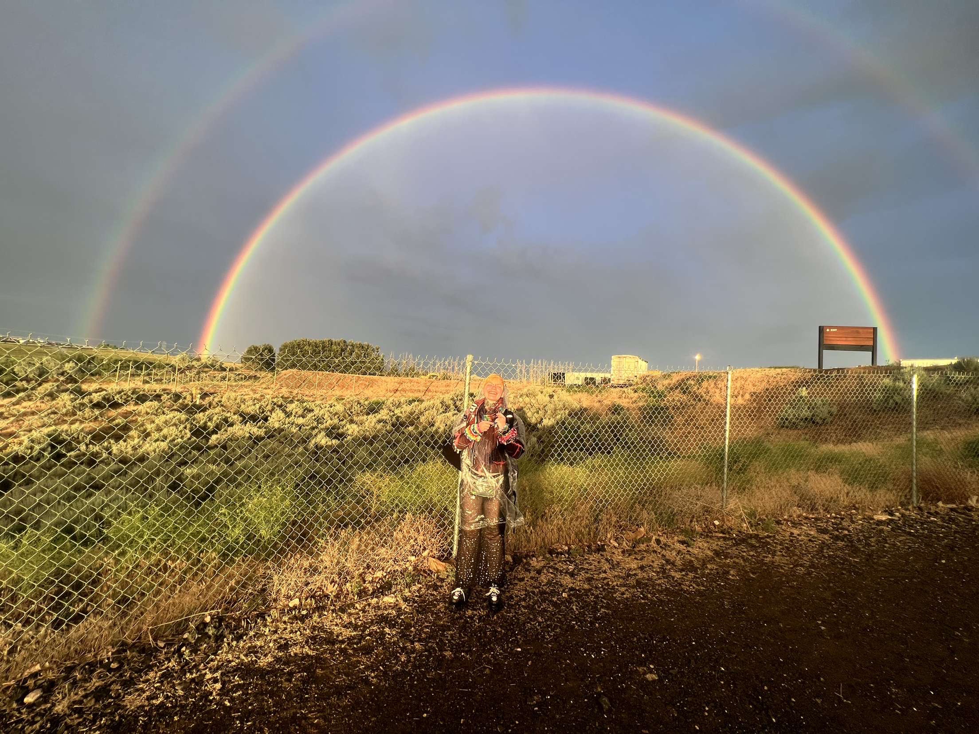 Shannon Rydeen captures a brief happy moment under a double rainbow at the Gorge this June. They were at the concert weekend where two people were killed and two others were shot at the popular venue