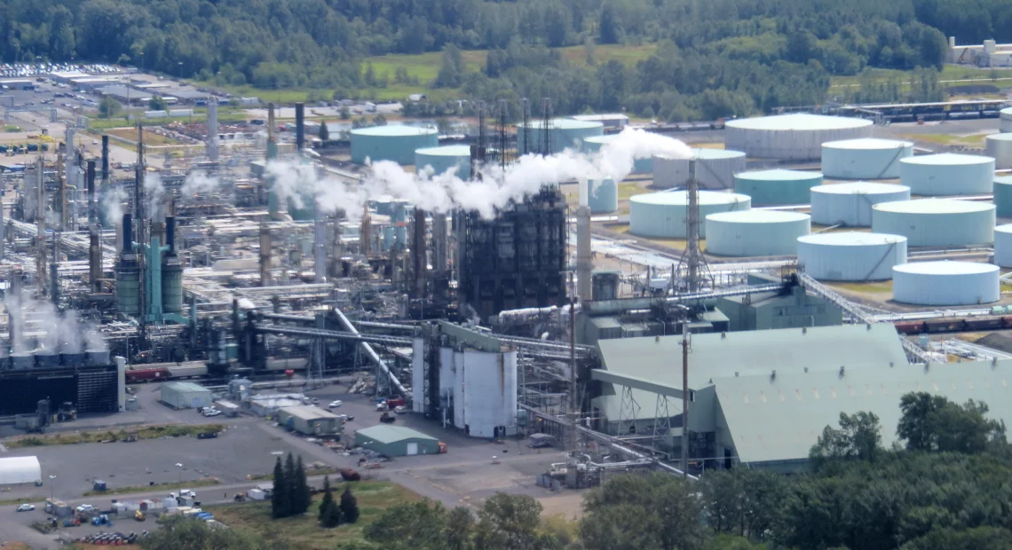 The 400-mile Olympic Pipeline carries gasoline, diesel and jet fuel from refineries in northern Washington state, such as BP Cherry Point shown here, to a distribution hub in Portland, Oregon