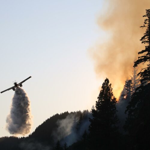 Aircraft flying recently on the Tunnel Five fire in the Columbia River Gorge