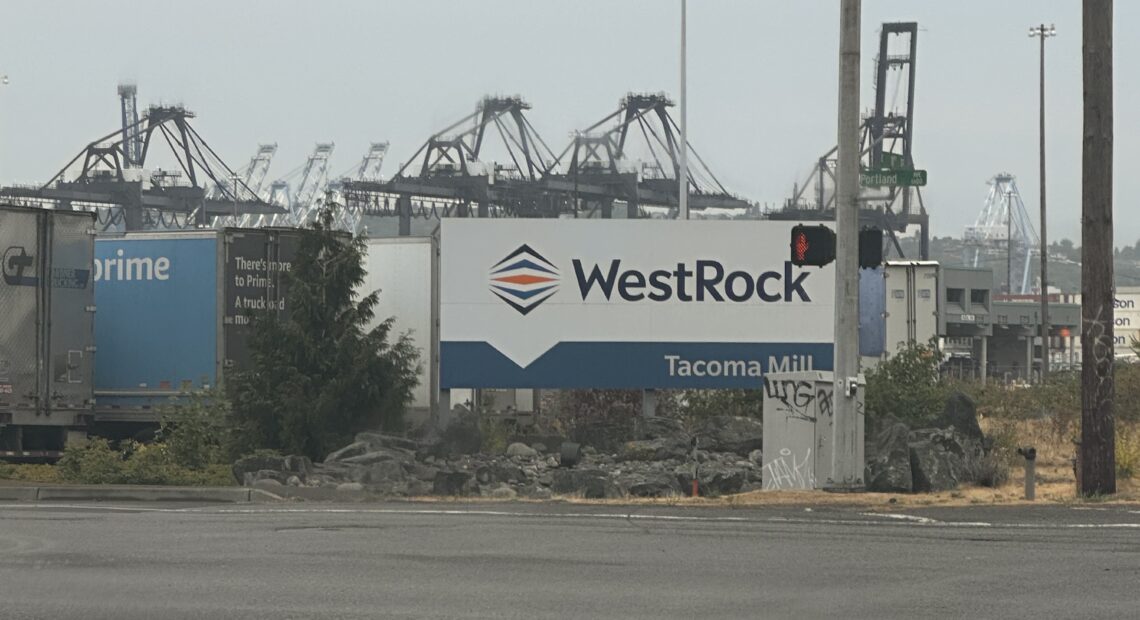 The WestRock Paper Mill location in Tacoma is the second of the company's mills to close this year. (Credit: Lauren Gallup / NWPB)