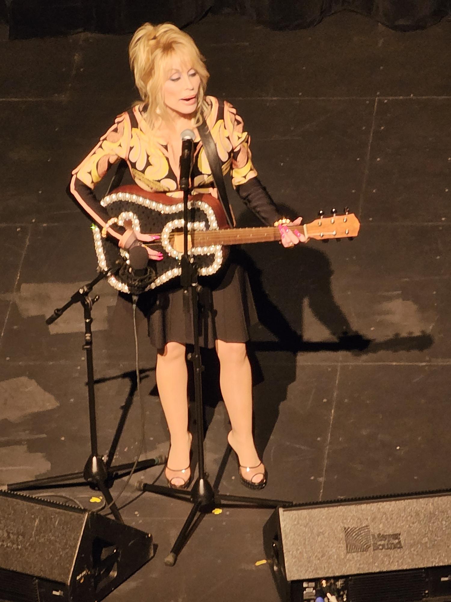 Parton performed two songs for the audience, "Coat of Many Colors" and "Try," which was written as the theme for the Imagination Library. // CREDIT: Lauren Gallup, NWPB