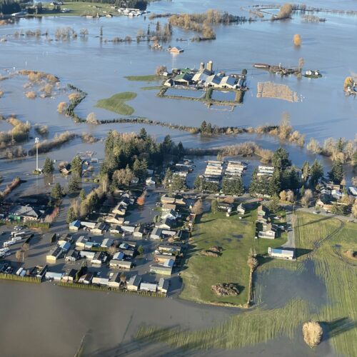 Nooksack River flooding, Nov. 2021. // Courtesy of Brandon Parsons, with aerial support by LightHawk