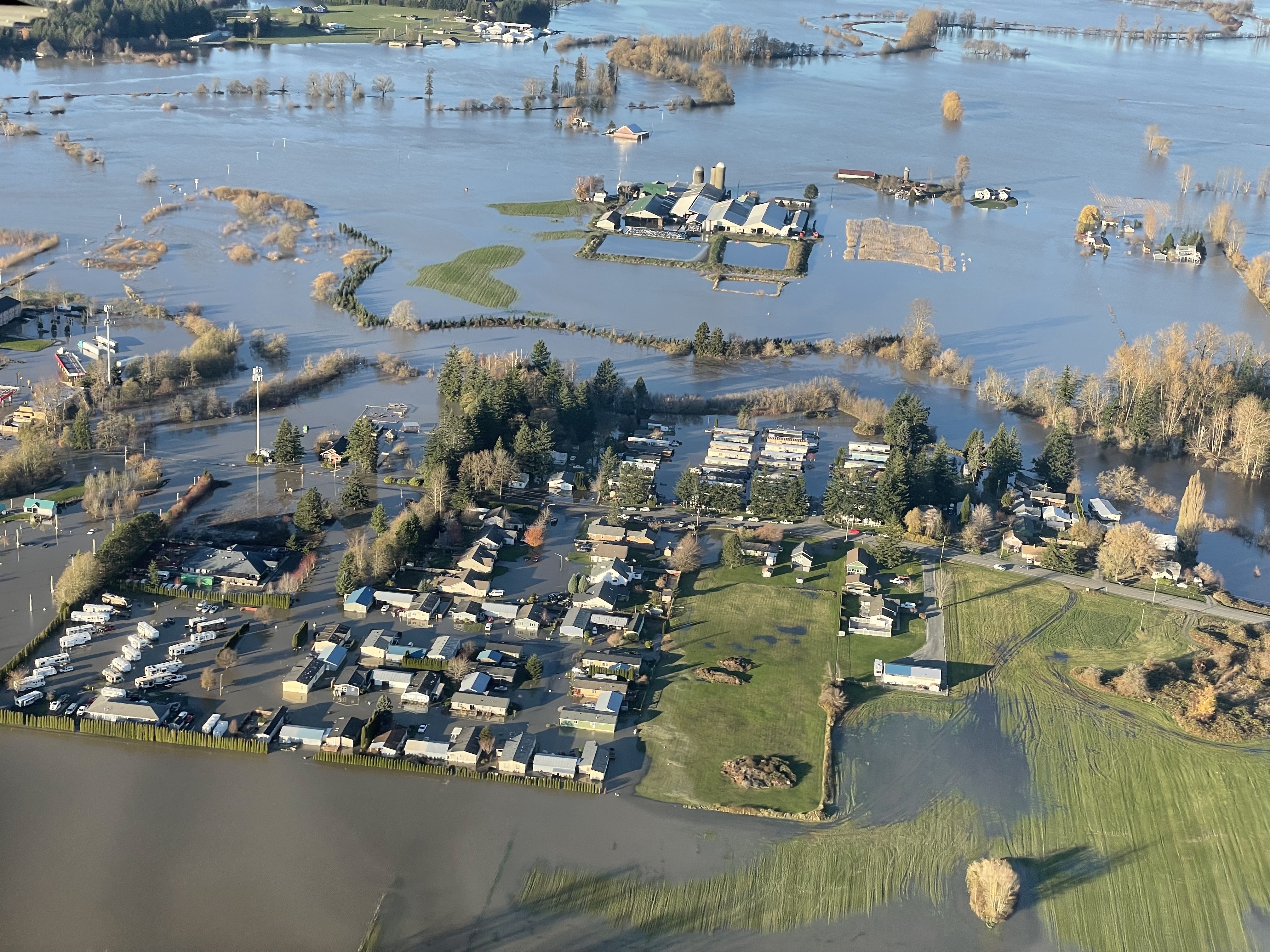 Nooksack River flooding, Nov. 2021. // Courtesy of Brandon Parsons, with aerial support by LightHawk
