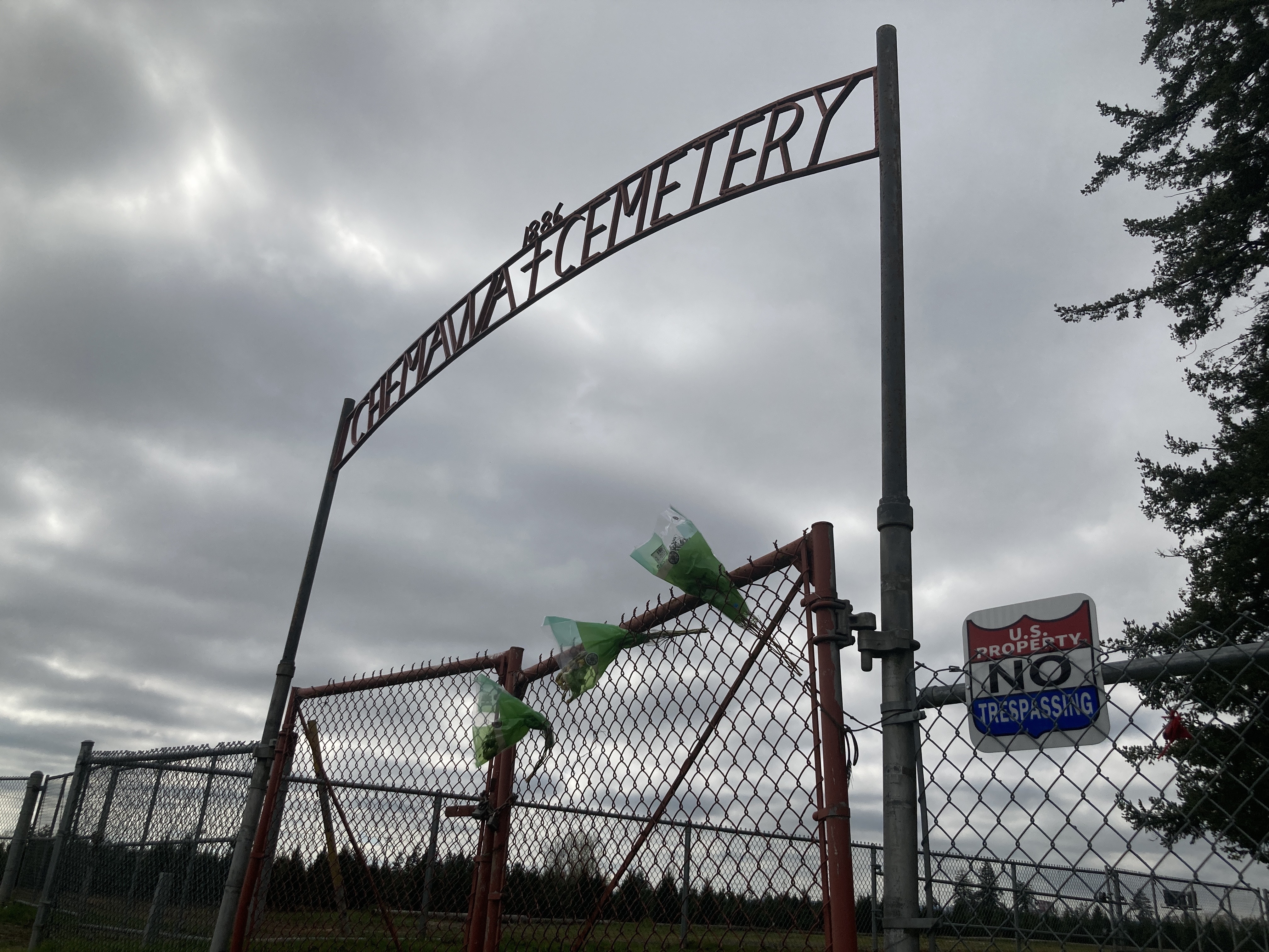 The cemetery at Chemawa Indian School in Salem, Ore., pictured on March 22, 2022.
