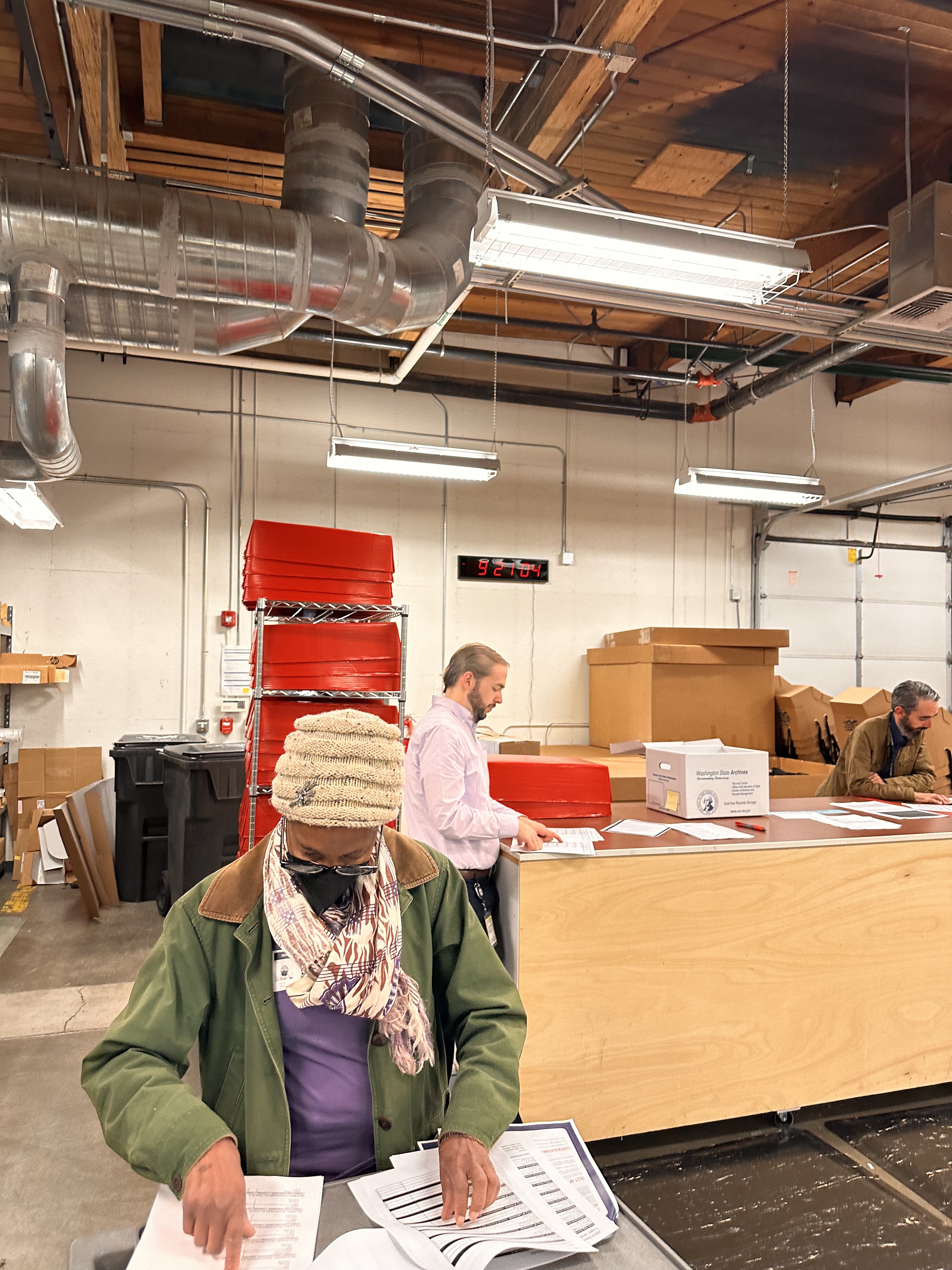 The testing process, slow and thorough, ensures the ballot tabulation machines will be ready to accurately read the ballots for this year's general election. (Credit: Lauren Gallup / NWPB)