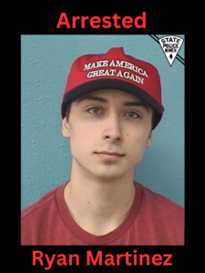 A photo of Ryan Martinez shows him in a red shirt and red hat. The hat says "Make America Great Again."