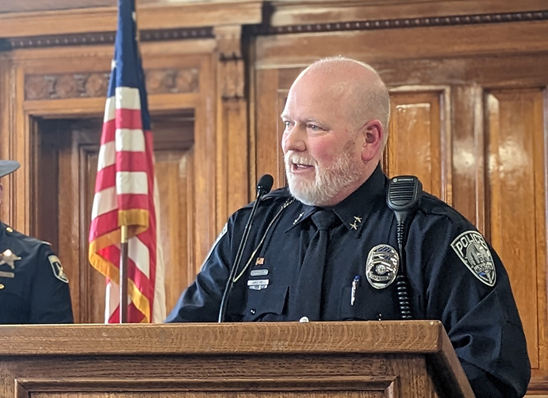 Chief James Fry at a press conference
