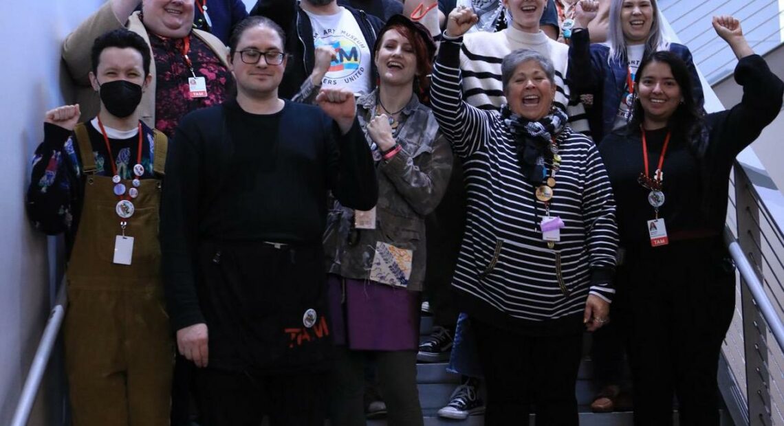 Members of TAMWU celebrating after the announcement that workers unanimously voted for unionizing. (Credit: Gillian Fulford, AFSCME Council 28 / WFSE)