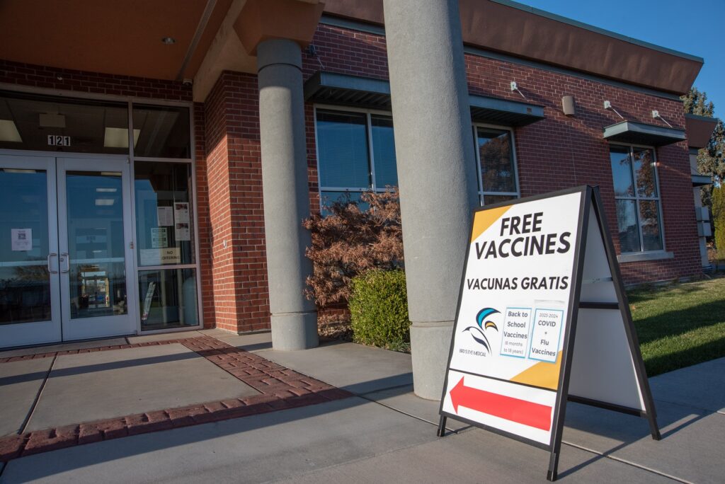 COVID vaccine advertisement in Granger, WA