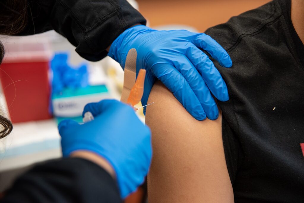 A COVID vaccine clinic in Granger, WA.