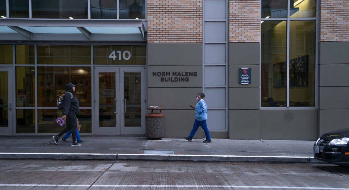 University of Washington’s long COVID clinic, located at the Norm Maleng Building at Harborview Medical Center. (Credit: Tela Moss / NWPB)