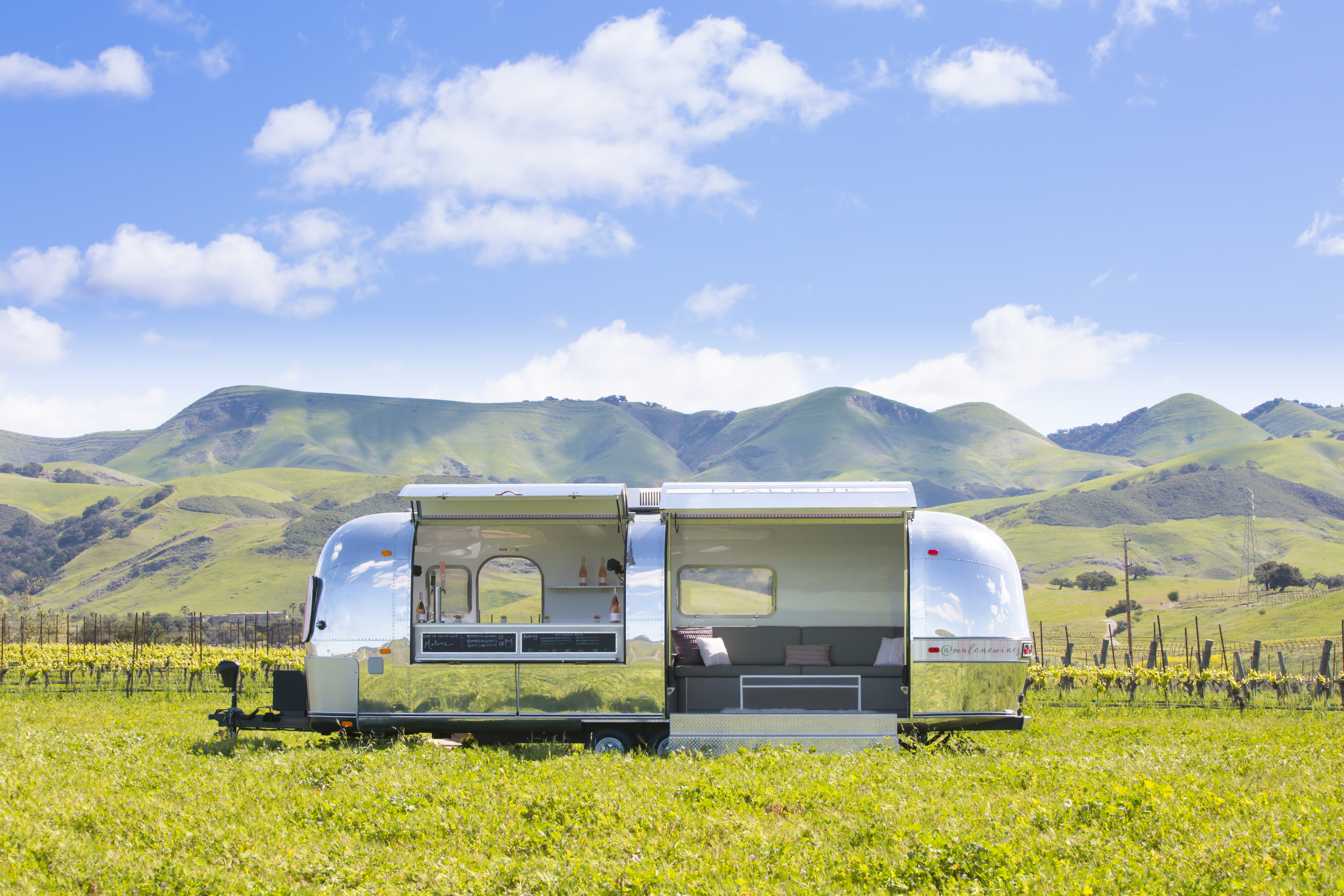 trailer once went out on the road for satellite tastings across California. Although the Airstream is now retired, the concept could happen in Washington with new legislation. (Credit: Crimson Wine Group)