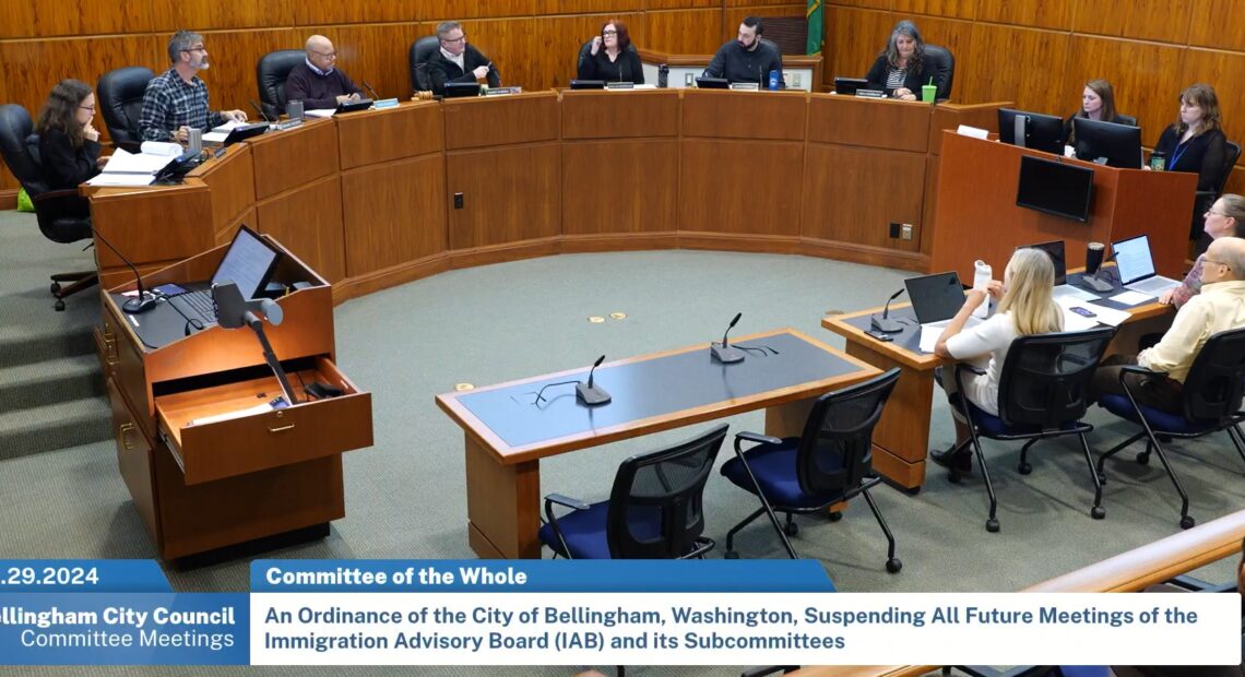 City of Bellingham's Committee of the Whole on January 29, 2024. (Credit: Bellingham's YouTube channel)