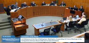 City of Bellingham's Committee of the Whole on January 29, 2024. (Credit: Bellingham's YouTube channel)