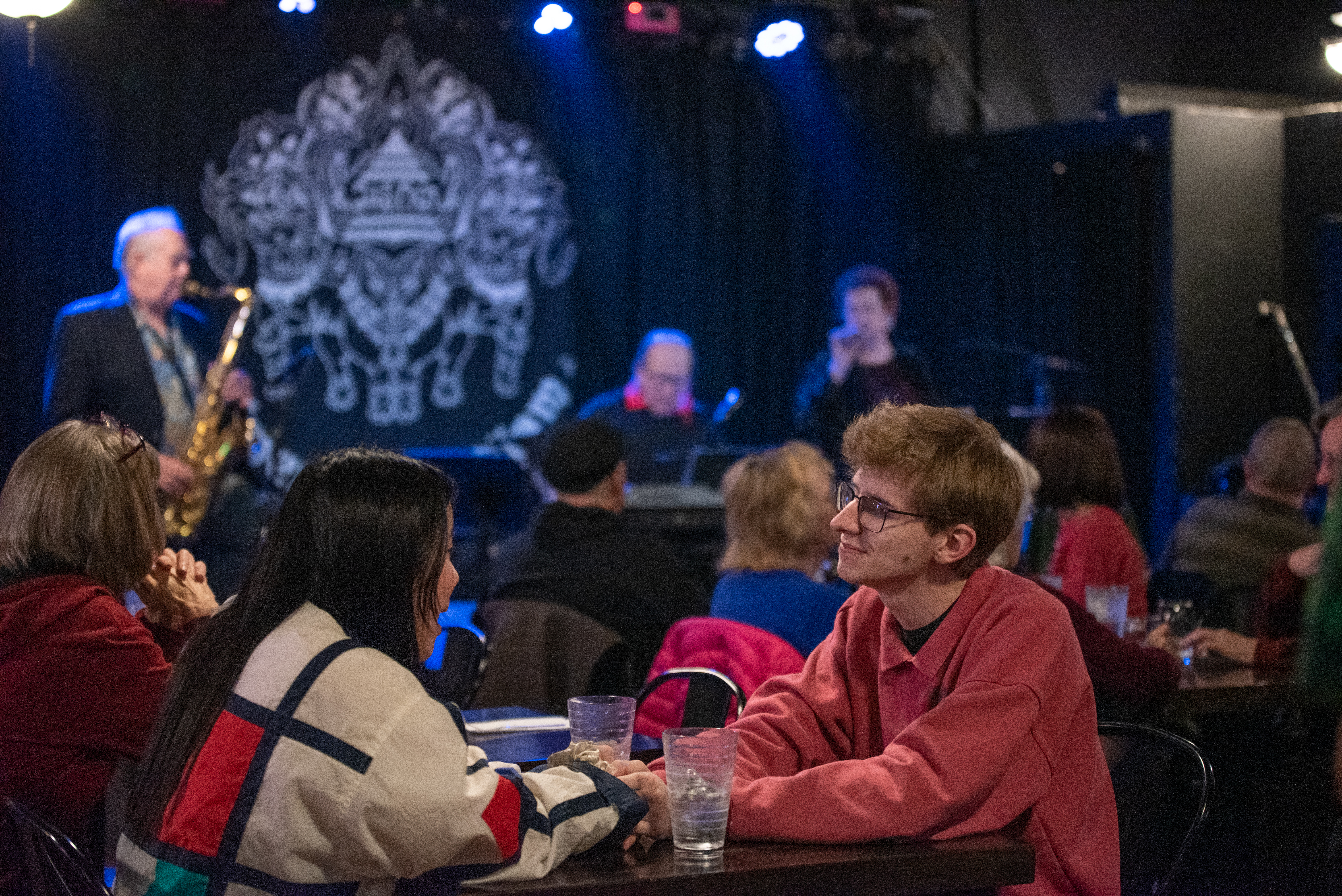 Katherine Nguyen and Ryan Thompson enjoy the live music while they wait for their meal on a date at The Emerald of Siam Feb. 10 in Richland, Washington. Thompson said he’s often heard about the venue in his Jazz history class at Columbia Basin College in Pasco.