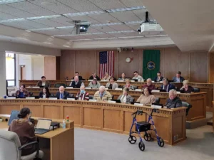 The Senate Ways and Means Committee, shown here Feb. 26, 2024, did not vote on a rent stabilization bill before a key cutoff deadline, dooming the measure's chances this Legislative session. (Credit: Jeanie Lindsay / Northwest News Network)