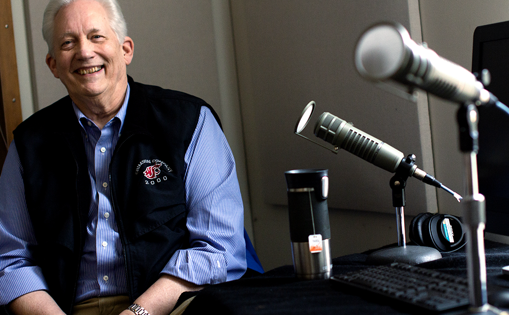 Glenn Johnson discusses his time as mayor Monday, February 5 in the NWPB studios at Washington State University. (Credit: Rachel Sun / NWPB & Lewiston Tribune)