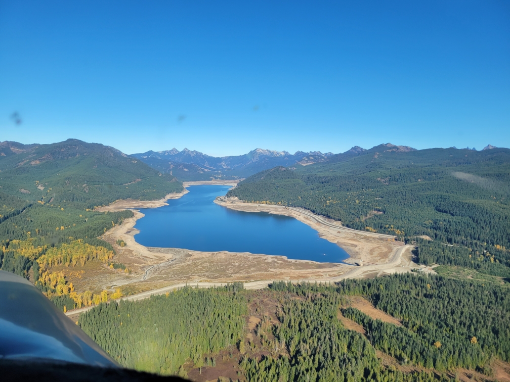 Keechelus Reservoir from an airplane in October at 5% full. 