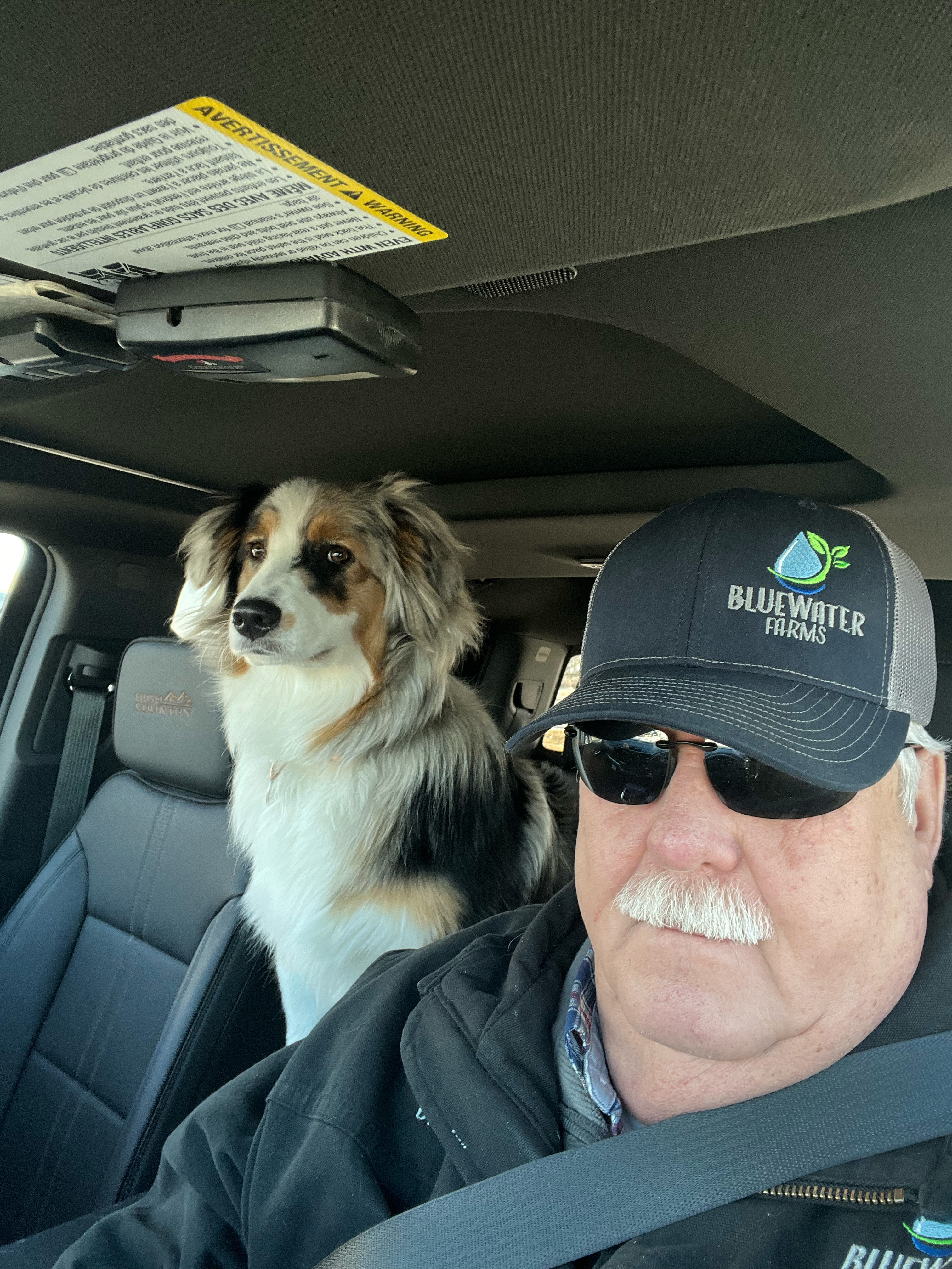 Frank Tiegs’ longtime friend, Brian Drouhard, and his young aussie dog, Annie. 