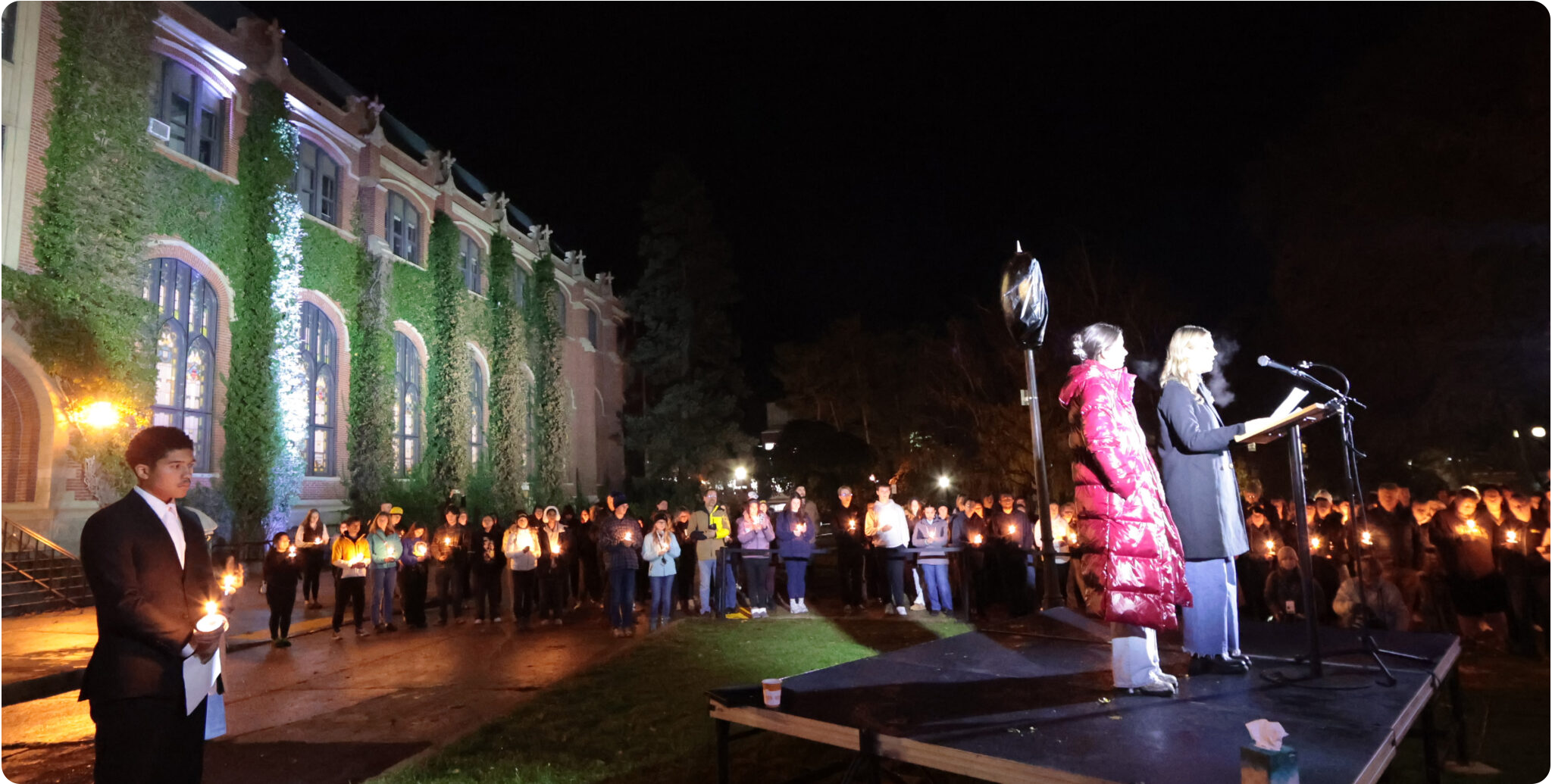 Hundreds gather for vigil to honor slain University of Idaho students.