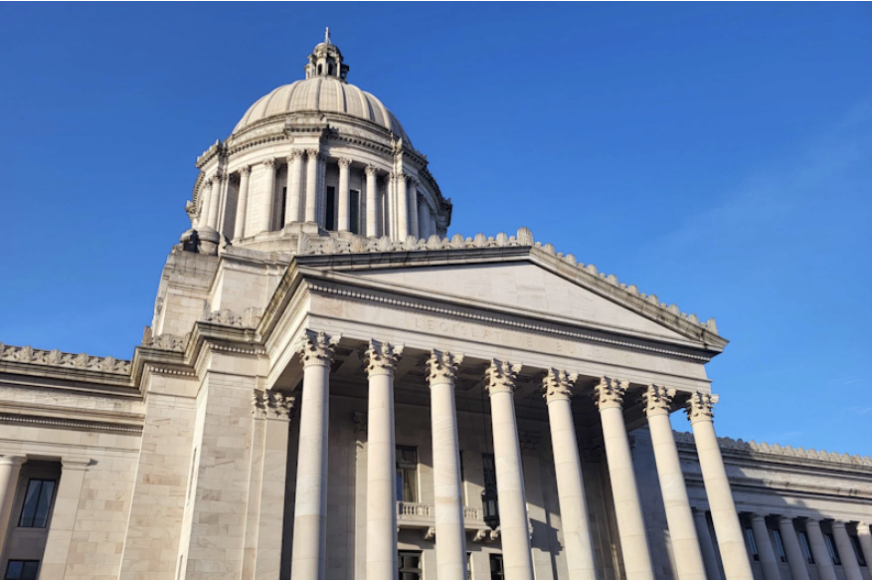 The Washington Legislative Building seen on March 7, 2024, the final day of this year's legislative session. (Credit: Jeanie Lindsay / Northwest News Network)