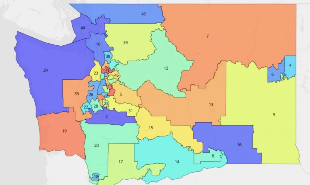 A federal judge ruled Friday, March 15, 2024 that this map adheres to the Voting Rights Act, teeing up changes for several current lawmakers and for voters in Central Washington. (Credit: Campaign Legal Center)