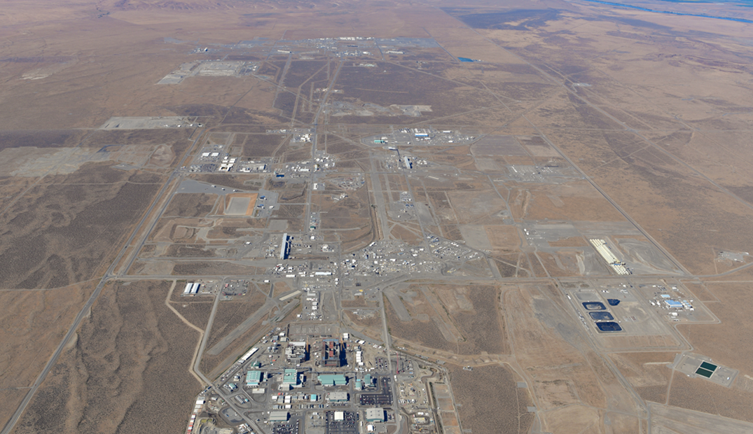 A 2021 aerial photo of Hanford’s 200 Area, which houses the tanks and under-construction Waste Treatment Plant, in southeast Washington.